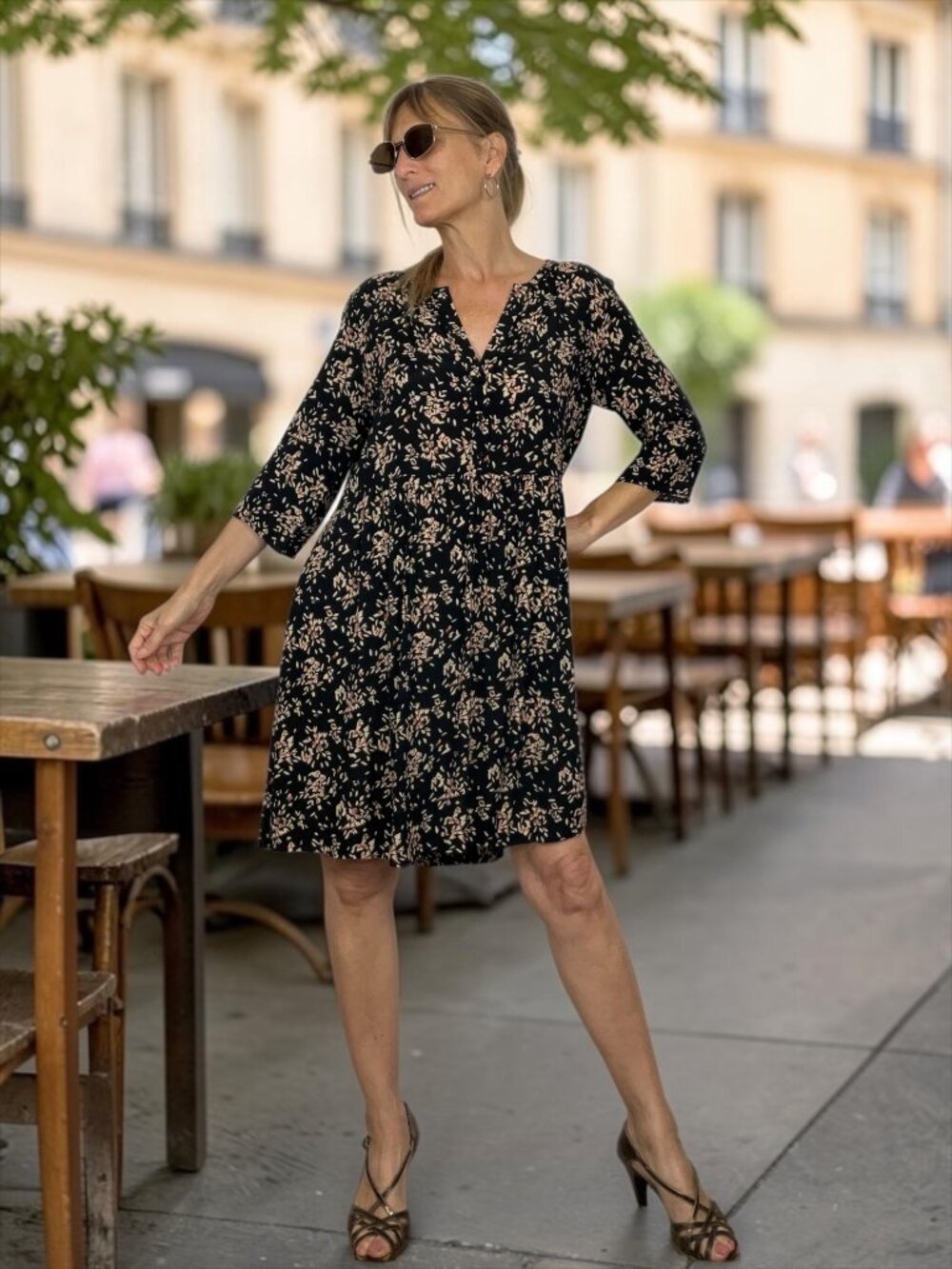 Ba&sh Vlada Short Print Dress 1 US S Small Black Floral Mini